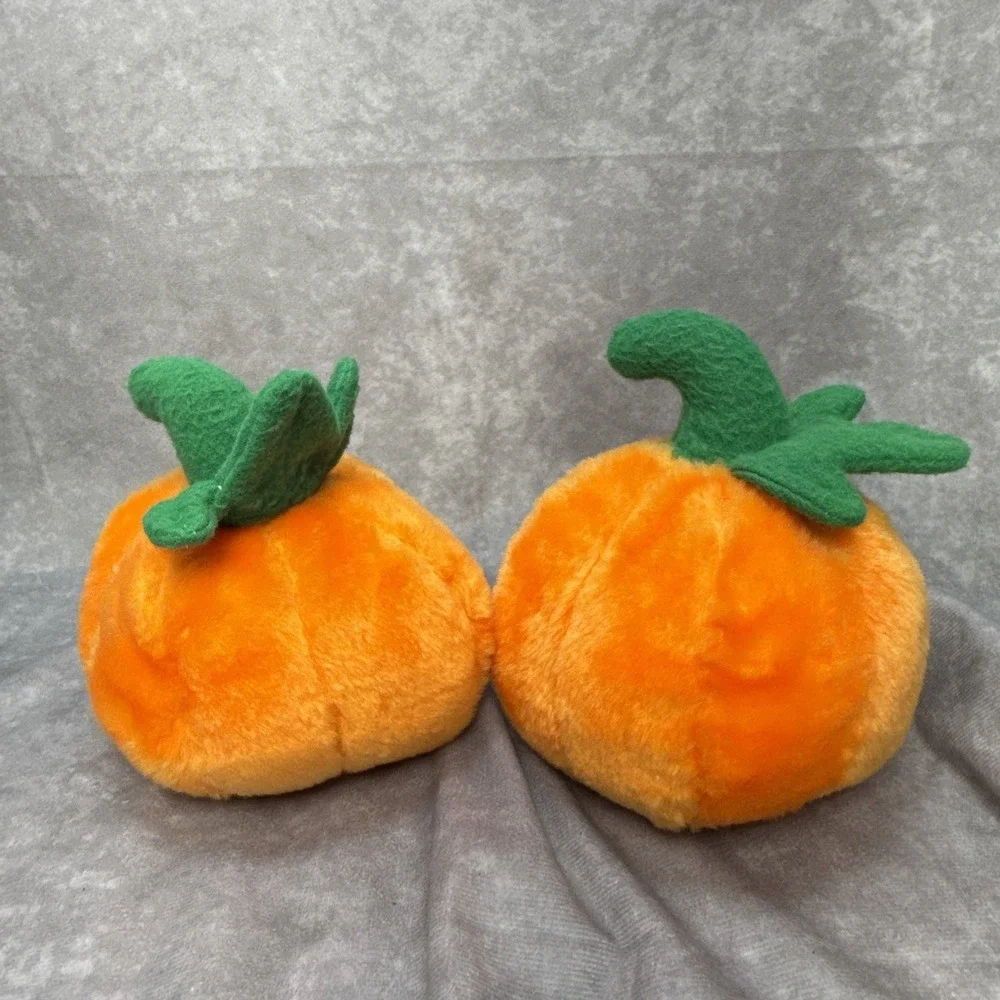 Vintage 80's Cuddle Wit Pumpkin Jack O Lantern Halloween Plush Lot Of 2 Decor 6